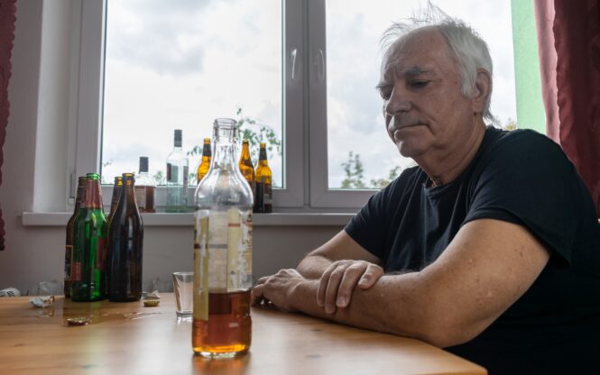 homme avec de l'alcool